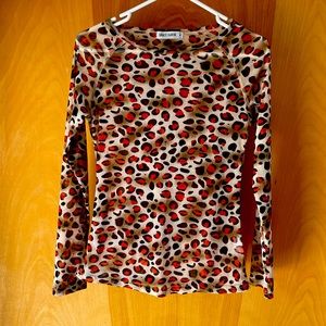 Women’s leopard print see through long sleeve